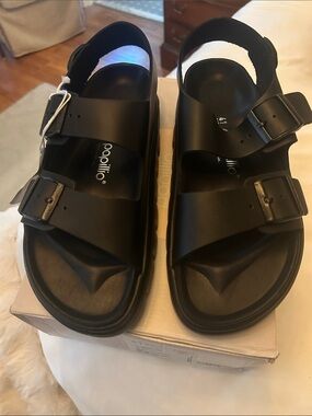 NIB Birkenstock Exquisite Milano Chunky Papillio Sandals Black Size 41 Retail230
